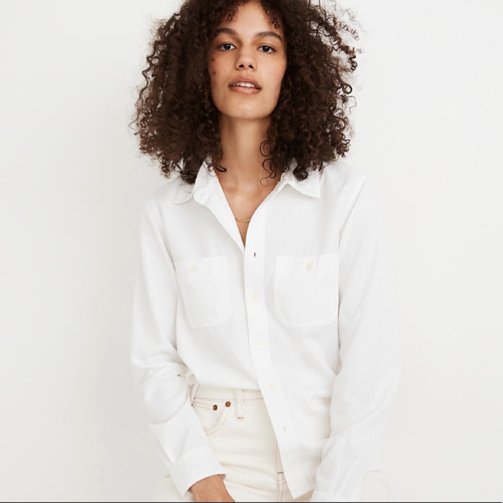 Madewell Classic White Button-Up Shirt NWT